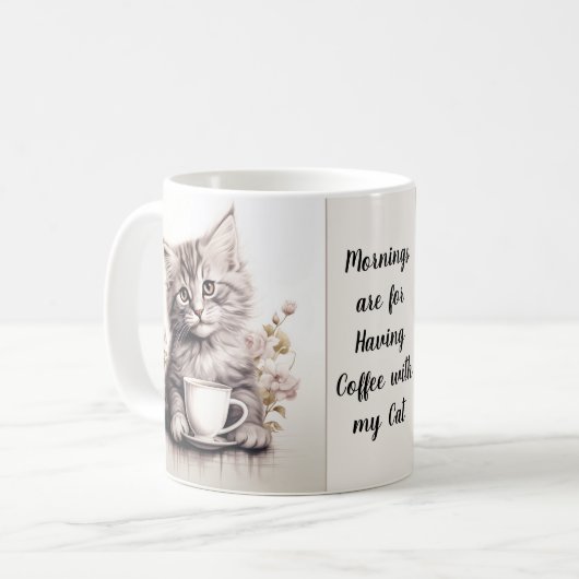 Koffie met mijn kat koffiemok (Voorkant links)