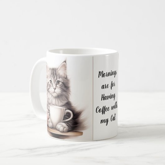 Koffie met mijn kat koffiemok (Voorkant links)