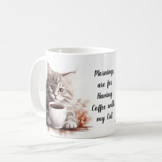 Koffie met mijn kat koffiemok (Voorkant links)