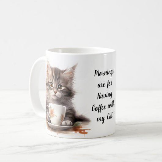 Koffie met mijn kat koffiemok (Voorkant links)