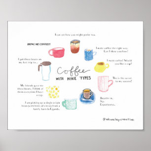 Koffie met negen typen enneagram poster