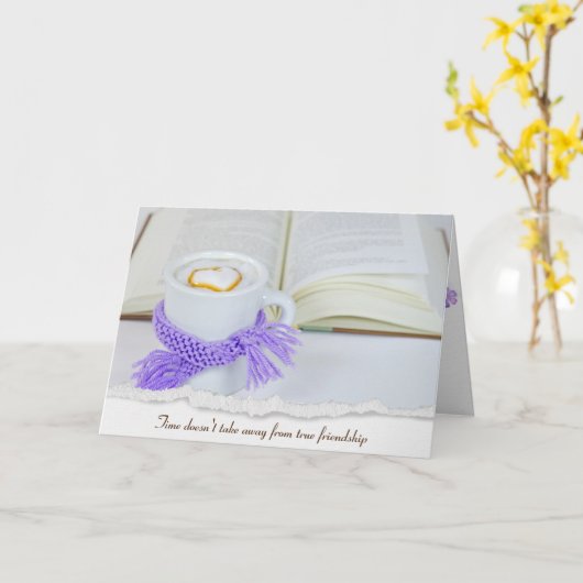 Koffie met open boek kaart (Gele Bloem)