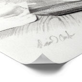 Koffie met realistische gedetailleerde potloodteke poster (Hoek)