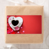 Koffie met rode geschenkdoos en koekje etiket (Insitu)