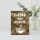 koffie met room bokeh briefkaart (Staand voorkant)