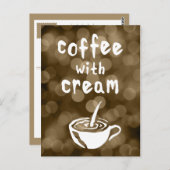 koffie met room bokeh briefkaart (Voorkant / Achterkant)
