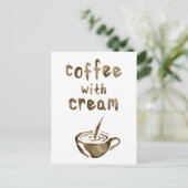 koffie met room bokeh briefkaart (Staand voorkant)