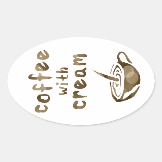 koffie met room bokeh ovale sticker (Voorkant)