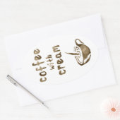 koffie met room bokeh ovale sticker (Envelop)