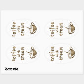 koffie met room bokeh ovale sticker (Vel)