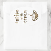 koffie met room bokeh ovale sticker (Tas)