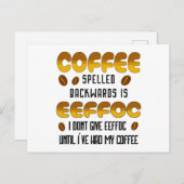 Koffie met ruggegraat briefkaart (Voorkant / Achterkant)