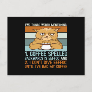Koffie met ruggegraat - Funny Cat Briefkaart