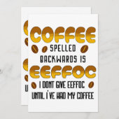 Koffie met ruggegraat kaart (Voorkant / Achterkant)