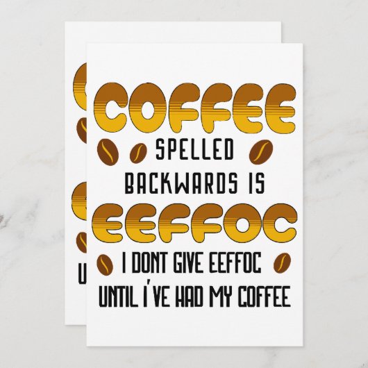 Koffie met ruggegraat kaart (Voorkant / Achterkant)