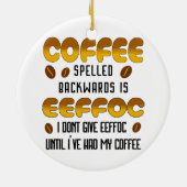 Koffie met ruggegraat keramisch ornament (Achterkant)