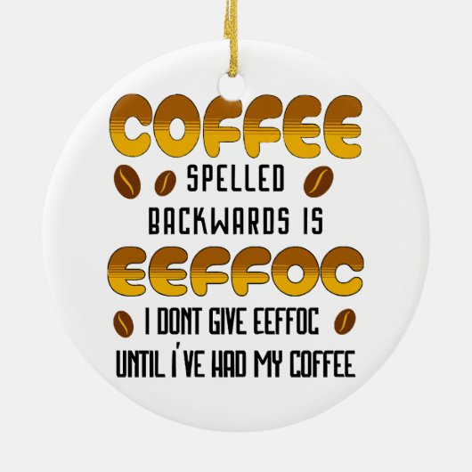 Koffie met ruggegraat keramisch ornament (Achterkant)