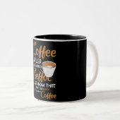 Koffie met ruggegraat, Mok met twee toonaangevende (Voorkant rechts)