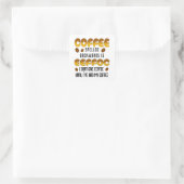 Koffie met ruggegraat vierkante sticker (Tas)