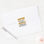 Koffie met ruggegraat vierkante sticker (Envelop)