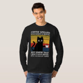 Koffie met rugleuning is EFFOC Funny Black Cat T-shirt (Voorkant volledig)