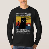 Koffie met rugleuning is EFFOC Funny Black Cat T-shirt (Voorkant)