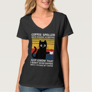 Koffie met rugleuning is EFFOC Funny Black Cat T-shirt