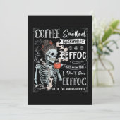 Koffie met rugleuning is EFFOC Funny Skeleton Kaart (Staand voorkant)