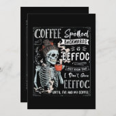 Koffie met rugleuning is EFFOC Funny Skeleton Kaart (Voorkant / Achterkant)