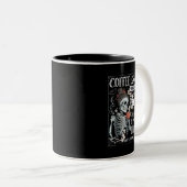 Koffie met rugleuning is EFFOC Funny Skeleton Tweekleurige Koffiemok (Voorkant rechts)
