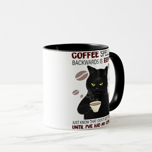 Koffie met rugspeling weet alleen maar dat mok (Voorkant rechts)