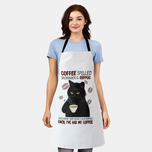 Koffie met rugspeling weet alleen maar dat schort (Gedragen)