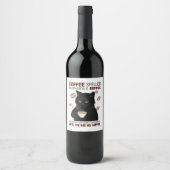 Koffie met rugspeling weet alleen maar dat wijn etiket (Voorkant)