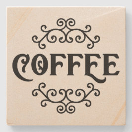 Koffie met schuifwiel - Steen Onderzetter