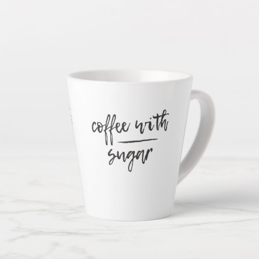 Koffie met suiker latte mok (Rechterhoek)