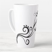 Koffie met twee tonnen, voor de achtergrond van na latte mok (Linkerhoek)