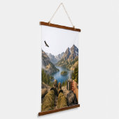 Koffie Met Uitzicht Hangend Wandkleed (Gebogen)