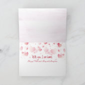 Koffie met Valentijn Harten op roze Feestdagen Kaart (Binnen)