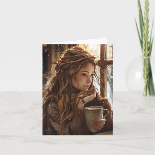 Koffie met vrienden gevouwen Kaart (Voorkant)