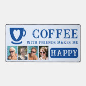 Koffie met vrienden toevoegen 4 foto's blauw bureaumat (Voorkant)
