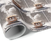 Koffie met vrolijke glimlach cadeaupapier (Rol Hoek)