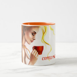 Koffie  middagpauze tweekleurige koffiemok