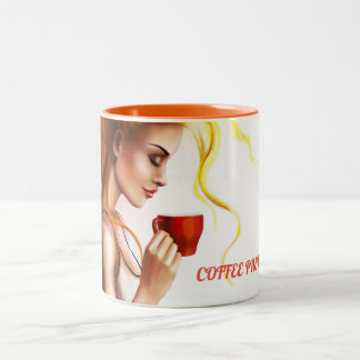 Koffie middagpauze tweekleurige koffiemok