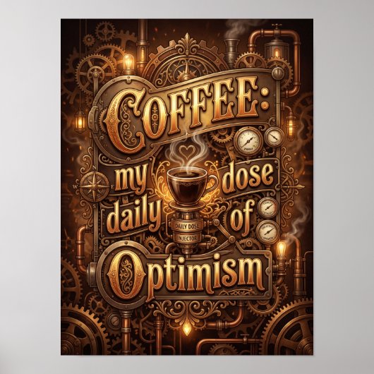 koffie mijn dagelijkse dosis optimisme poster (Voorkant)