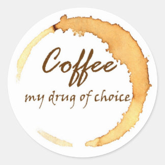 Koffie - Mijn drug van keuze Ronde Sticker