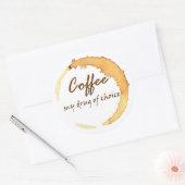 Koffie - Mijn drug van keuze Ronde Sticker (Envelop)