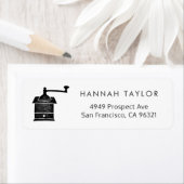 Koffie Mill Motif Return-adres Etiket (Insitu)