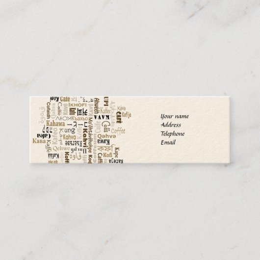 Koffie Mini Visitekaartje (Voorkant)