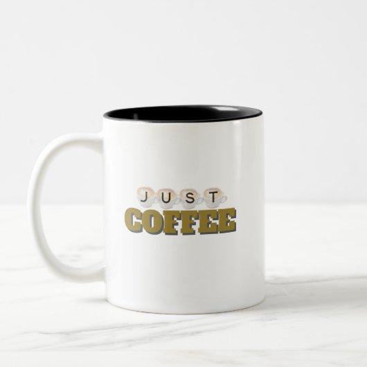 Koffie minimalistische typografie tweekleurige koffiemok (Links)