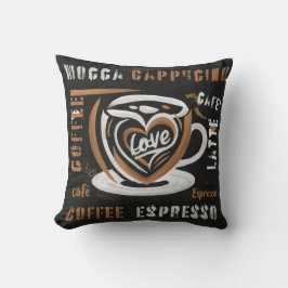 Koffie Mocca Cappucino Esspreso Cafe'Latte Kussen